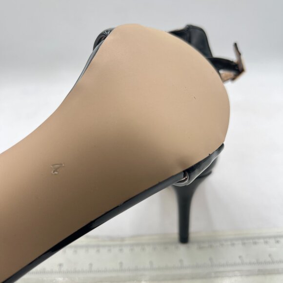 FSJ Black Comfy Open Toe Summer Sandals Ankle Strap High Heels Strappy Shoes - Picture 6 of 8